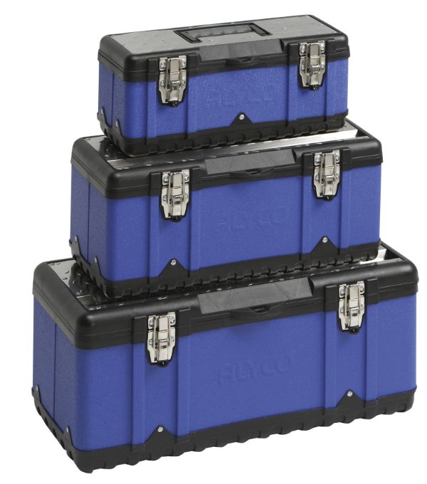 Conjunto de cajas metálicas reforzadas para herramientas